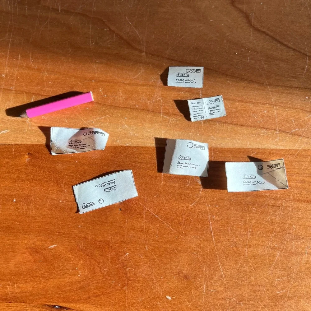 Vintage 80s Barbie Doll Accessories Miniature Mail Envelopes and Pink Pencil Set